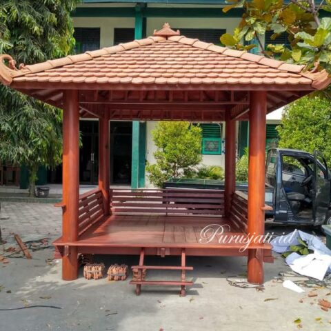 Gazebo Kayu Kelapa 3x3 Meter Minimalis Modern