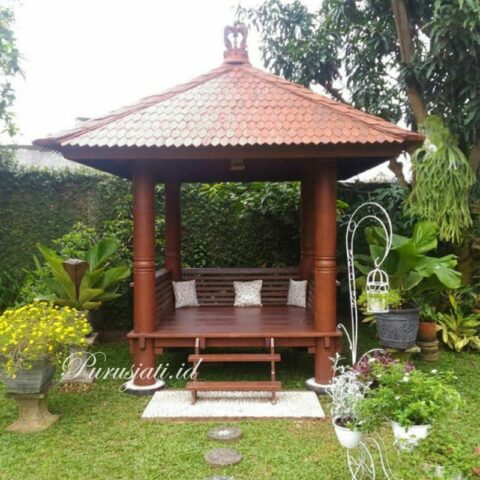 Gazebo Minimalis Modern Atap Sirap